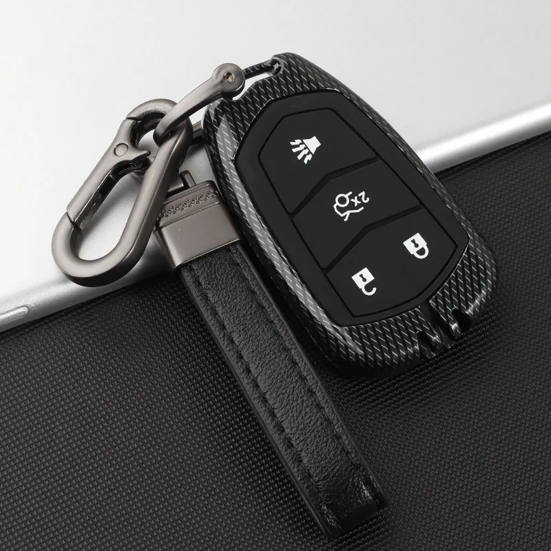 A-black Чехол для ключей автомобиля Cadillac Escalade ATS CTS XTS SRX XT5 BLS 4 кнопки Cadillac ATS STS DTS XTS ATS-L XLS CTS 28T CTS-V Coupe - Название цвета: A-black