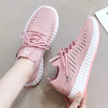 

Pink New Running Shoes for Women Sport Shoes Fashion Breathable Mesh Lightweight Outdoor Sock Sneakers Walking Gym Shoes Zapatos