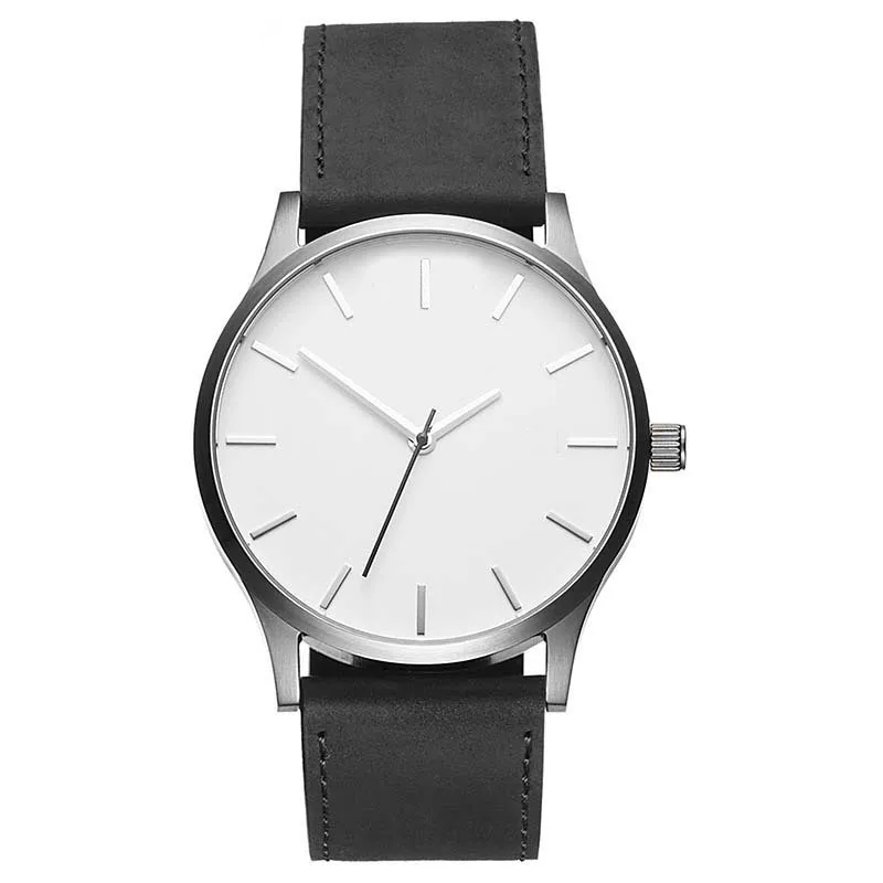 Мужские часы, модные часы для мужчин,, Топ бренд, роскошные часы, мужские спортивные часы, кожа, на каждый день, reloj hombre erkek kol saati - Цвет: white black