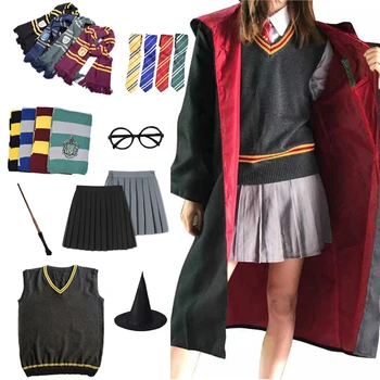 

Gryffindor Slytherin Magic Cloak Potter Cosplay Costume Robe Cape Hermione Granger Cosplay H Potter Ravenclaw Hufflepuff Costume