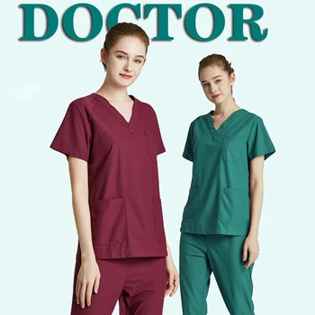 

Anti-static Surgical Gown Summer Brush Hand Clothing Scrub Sets Hospital Dental Clinic Pharmacy Nursing uniform Medical scrubs
