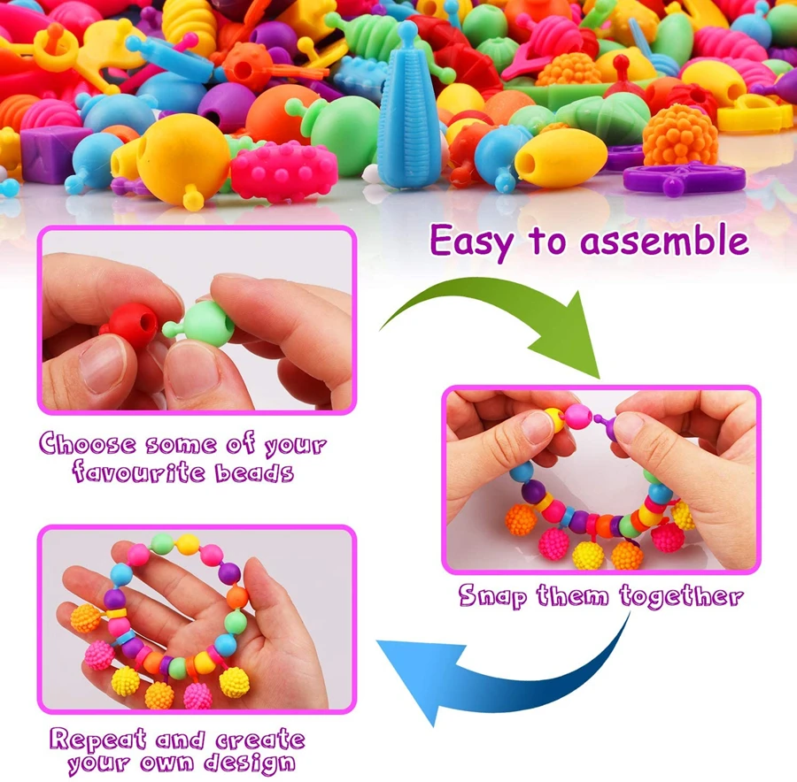 Peertoys Pop Beads Brinquedos para Meninas - Colar de pulseira de