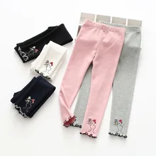 Детская одежда; для детей; Простые Универсальные леггинсы с рисунком ручки и вышивкой; сезон весна; 19; 112903