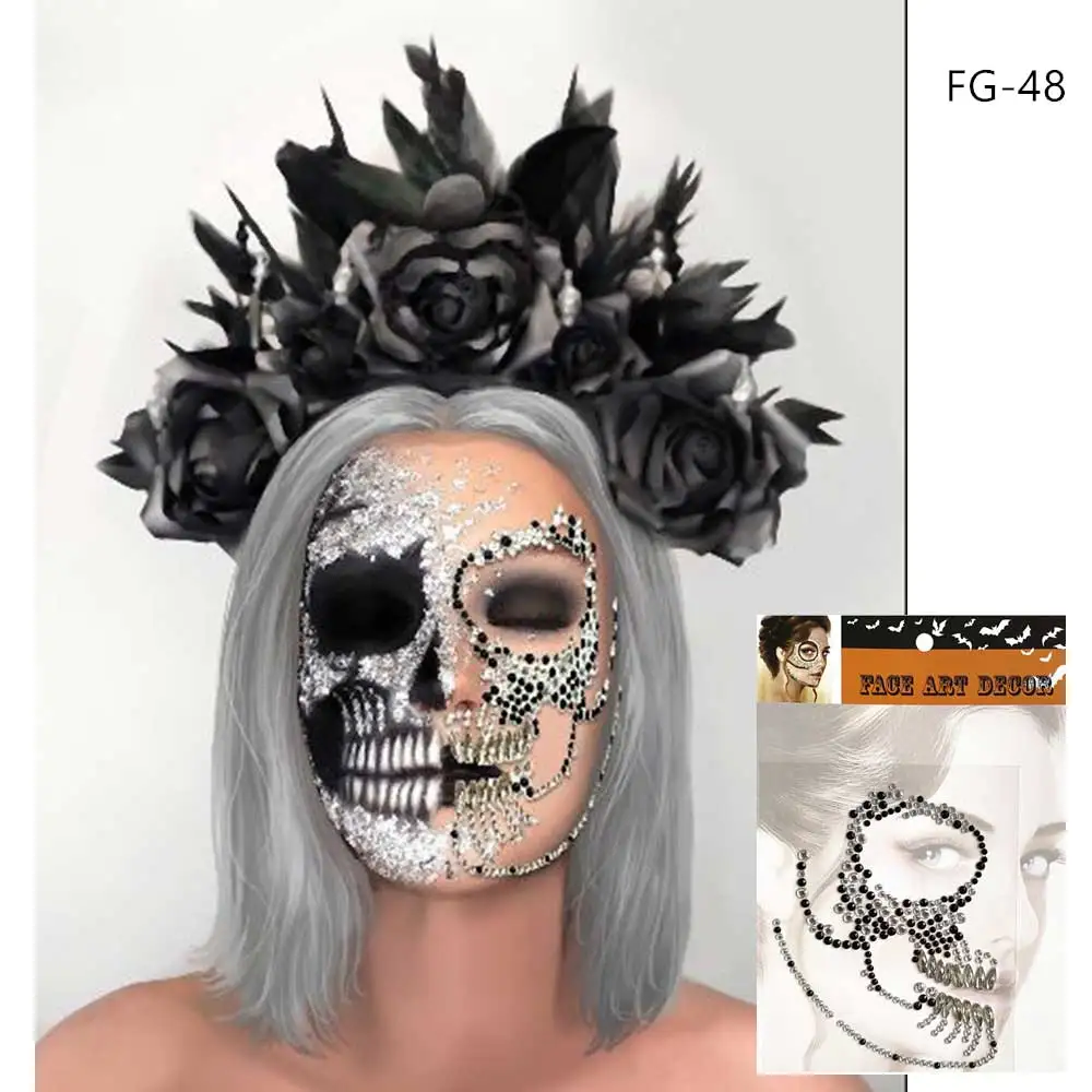 Maquiagem para Halloween Metade Caveira - Skull Makeup 