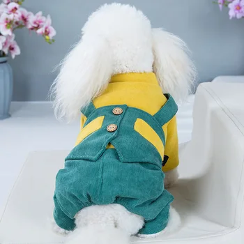 

Button Closure Winter Warm Puppy Dog Clothes Casual Thickened Coat Autumn Daily Soft Fashion Patchwork Outfit Windproof