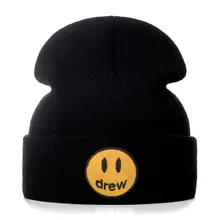 Джастин Бибер, Drew house, хлопковые повседневные шапочки для мужчин и женщин, вязанная зимняя шапка, одноцветная, хип-хоп, Skullies, шапка унисекс