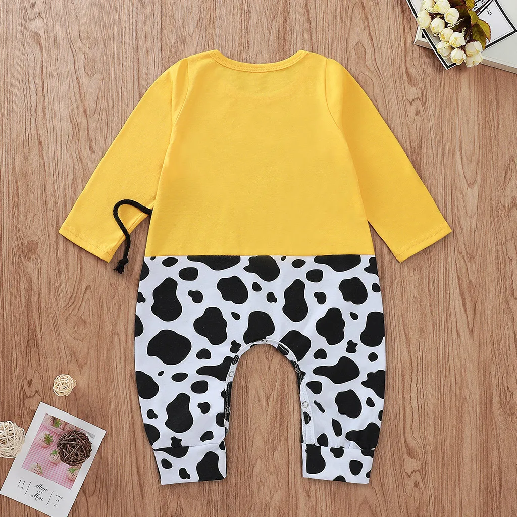 cow print baby sleepsuit