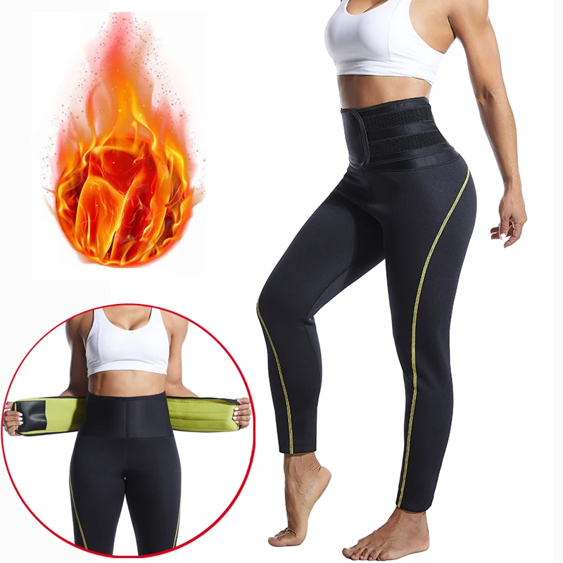 CXZD Women Neoprene Sauna Sweat Pants Fat Burn Corset Leg Slimming Body Shaper Anti Cellulite Compression Leggings Shapewear tummy control shapewear