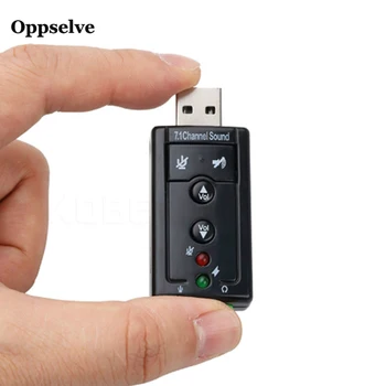 

Oppselve External USB Sound Card 7.1 Channel 3D Audio Adapter Converter 3.5mm Headset Microphone for Computer Desktop Notebook