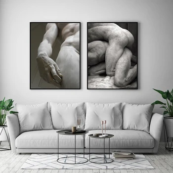 

Michelangelo Sculpture Art Posters And Prints Black White David Hand Wall Art Canvas Paintings Pictures Living Room Home Decor
