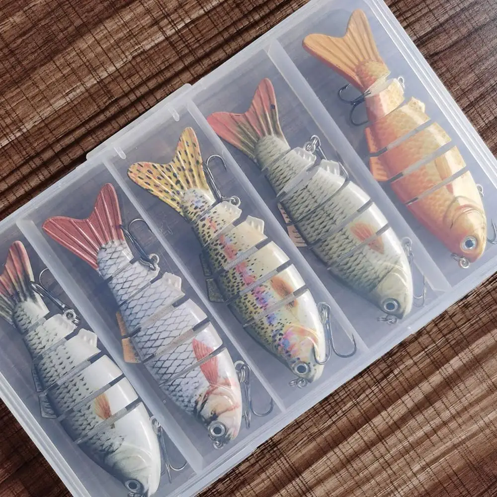 5 шт. приманка для ловли рыбы 3 9 &quotSwimbait Бас твердая рыбалки 6 сегментов шарнирные