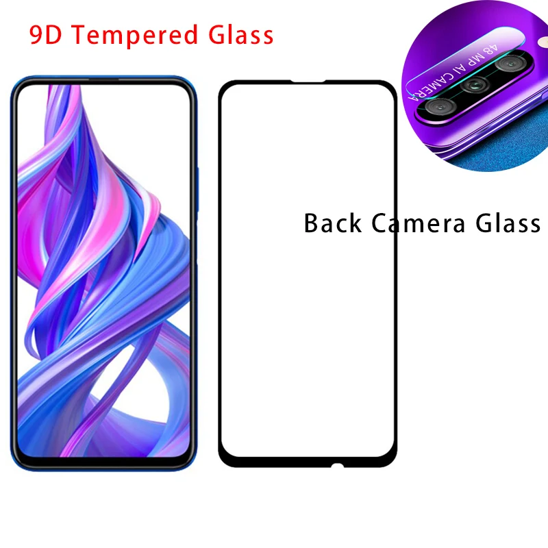 

2in1 Protective Glass for Honor 9X Pro Play 9D Cover Screen Protector Back Camera Lens Film for Huawei Honor 8X 8C 7C Glass