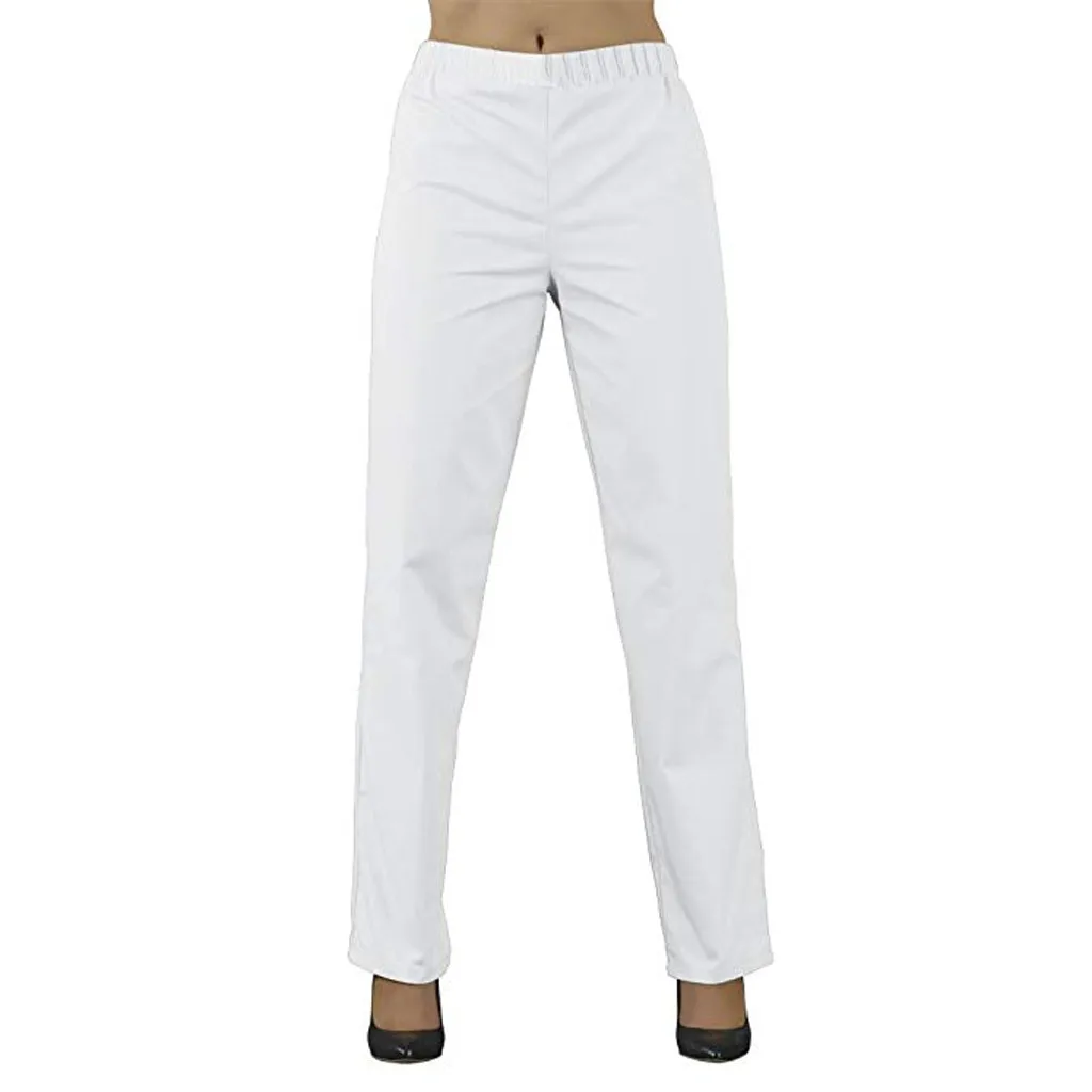 Белые женские хлопковые брюки со средней талией, одноцветные, длина по щиколотку, повседневные уличные брюки, женские офисные брюки, брюки Stoffhose Frauen# F - Цвет: White