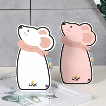 

1PC Cartoon Mouse Desktop Paper Calendars 2020 Creative Rat Rotating Printing Calendar For Home Decoration Gifts Table Calendar