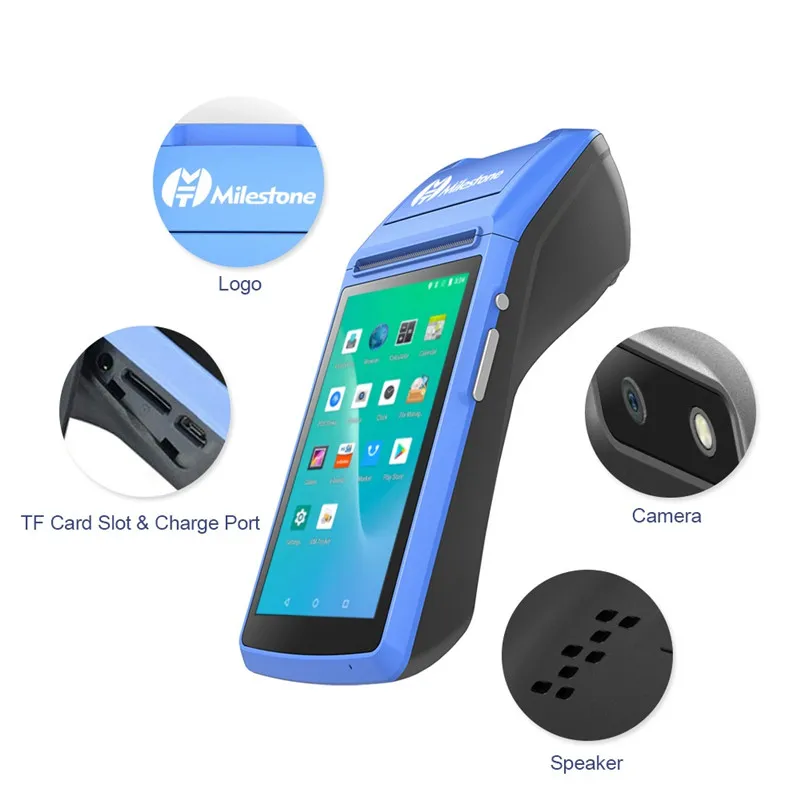 Milestone POS machine thermal printer receipt Printer Touch Screen Wireless POS Terminal bluetooth usb Android IOS 58mm MHT-M1 instant smartphone printer