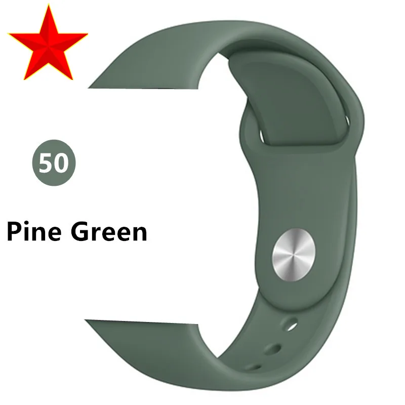 Pine Green Силиконовый ремешок для apple watch band apple watch 5 4 3 band 44 мм/40 мм iwatch band 5 42 мм 38 мм correa браслет аксессуары для часов - Цвет ремешка: Pine Green