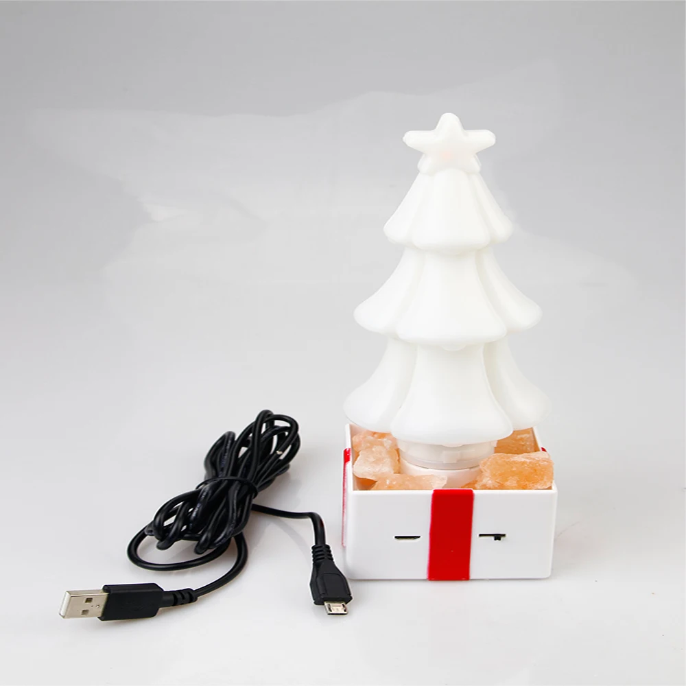 Рождественский подарок, светодиодный ночник, USB пламенный свет, соляная лампа, очиститель воздуха, лампа для спальни, Рождественская Детская Ночная лампа