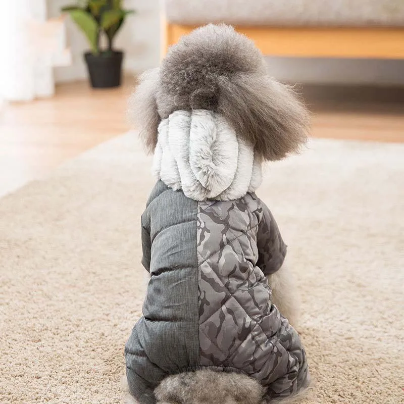 Теплая мягкая хлопковая одежда для собак Толстая куртка с капюшоном чихуахуа