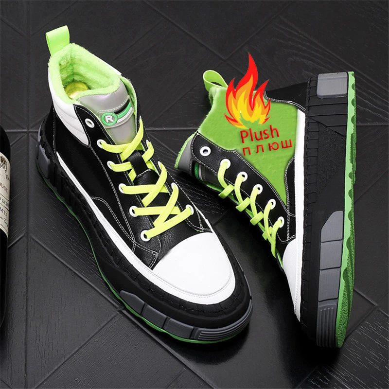 

Men Warm Winter Shoes for Men Leather Winter Boots Men with Plush Warm Snow Boots men casual shoes Men Fashion boots