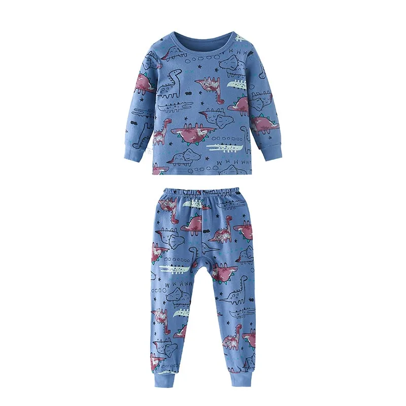 Детские пижамы Ночная рубашка для мальчиков, 2 предмета, детская одежда для сна с длинными рукавами и рисунком одежда для маленьких девочек комплекты для сна весенние хлопковые детские пижамы - Цвет: A2