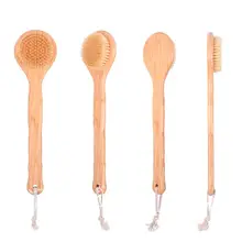 Щетинная щетка спа отшелушивающая Ванна щетки массаж спины скруббер с длинной кисточка с бамбуковой ручкой инструменты для уборки ванной комнаты