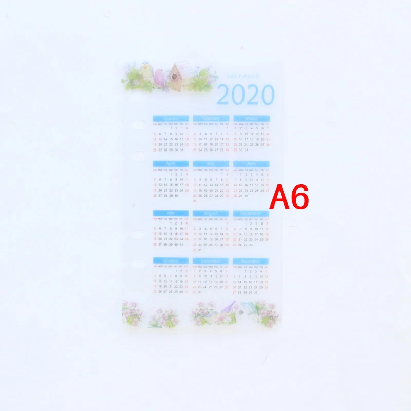 Domikee год календарь милый школьный 6 отверстий PP индексный разделитель для девочки дневник Переплетчик еженедельник блокноты канцелярские товары, А5 А6 - Цвет: Зеленый