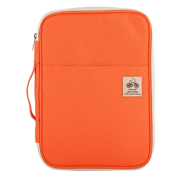 

A4 Waterproof Oxford Folder Zippered Handbag Large Capacity Passport Holder Document Bag Multifunctional Office File Organizer