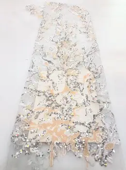 

nice looking feather embroidery tulle mesh lace fabric David-59.2804 with good quality for party dress