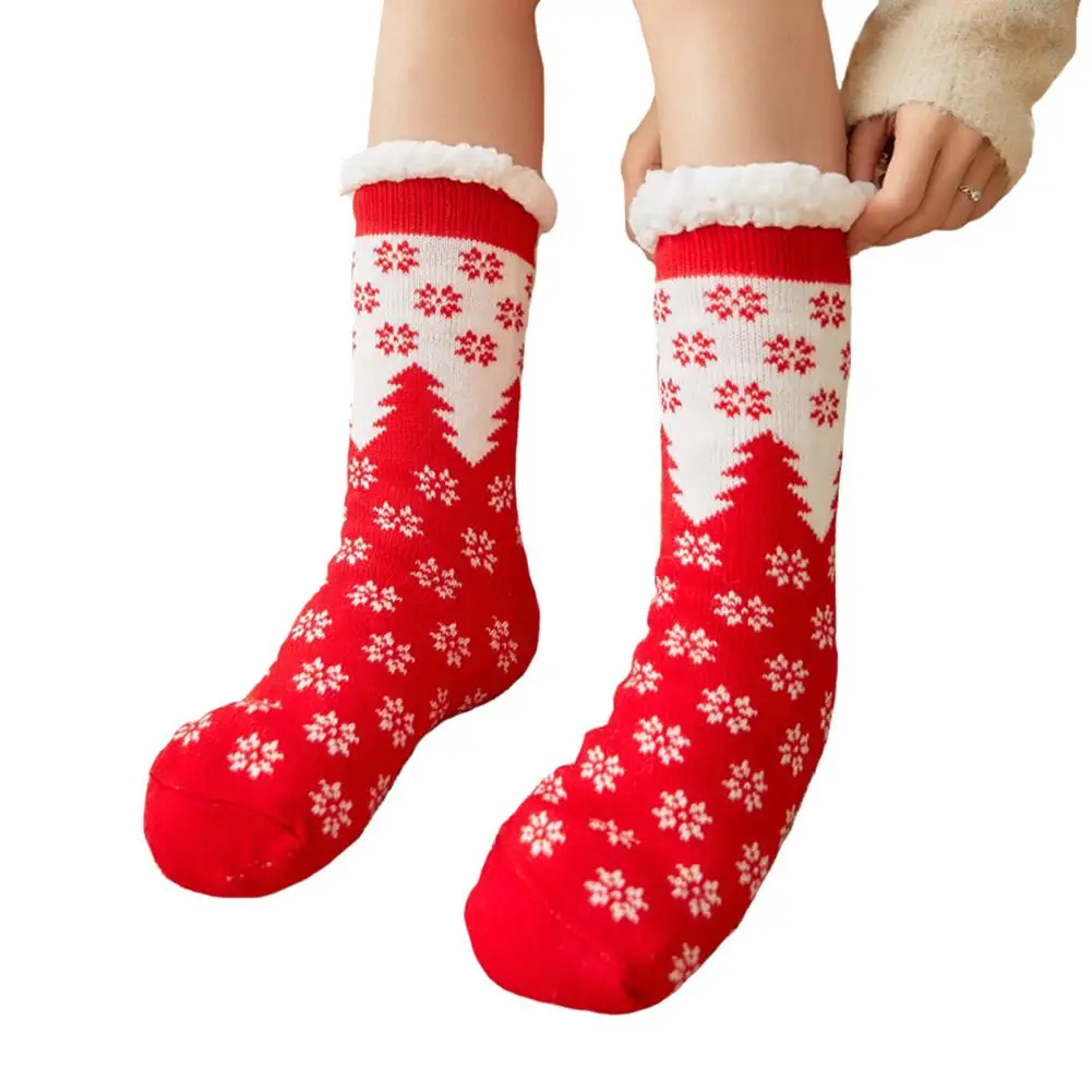 Коралловые флисовые Носки-тапочки средней длины мягкие Calze Calcetines зимние носки с