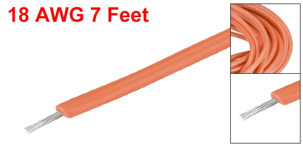 Orange Uxcell силиконовый провод 12/14/17/18/20 AWG Электрический провод нити из луженой Медный провод 3/7/10/16 футов черные, красные, зеленые белого и коричневого цветов - Цвет: Orange