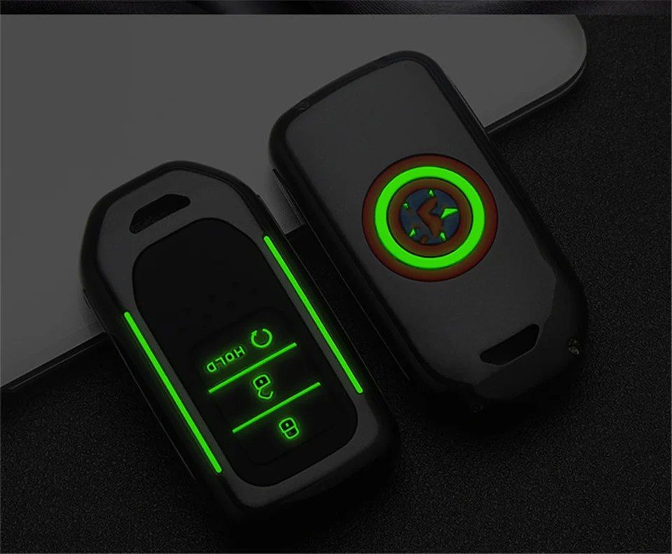 Custodia a 2 pulsanti per auto in fibra di carbonio per Honda Crv Civic Crad V Accord Pilot 2017 2016 2015 accessori portachiavi - H62a461464f28405995a582ac33f203fa3