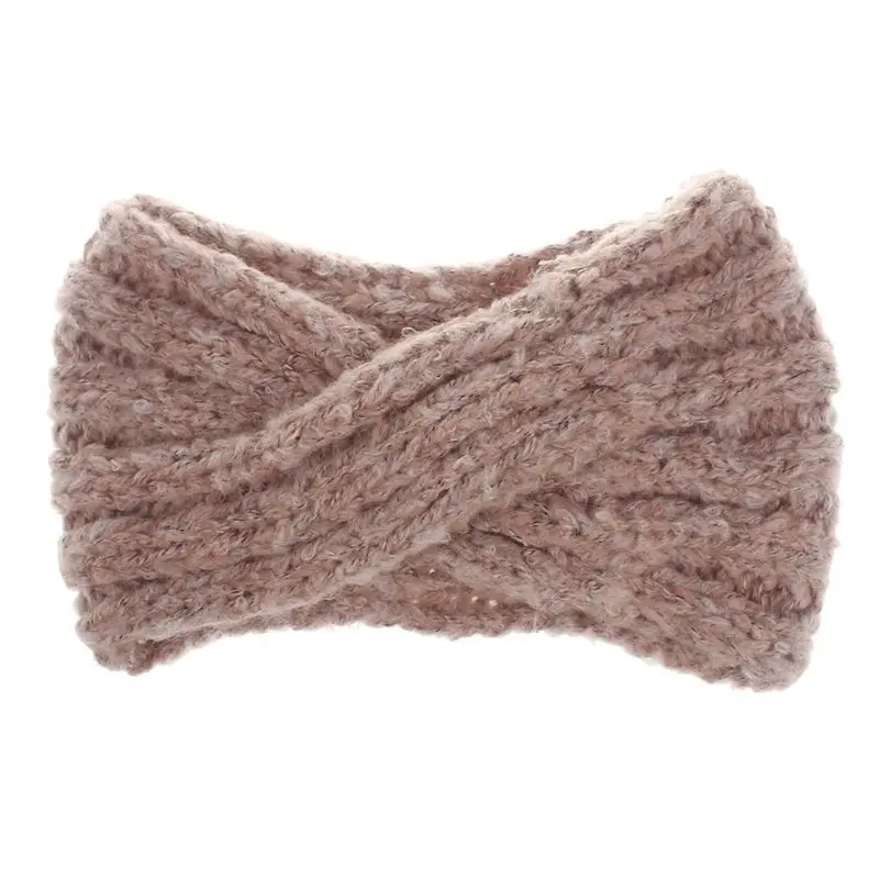 PK Womens Adult Winter Criss Cross Braided Headband Ear Warmer Thickened Mohair Knitted Sport Cold Weather Wide Hair Band Turban - Цвет: PK