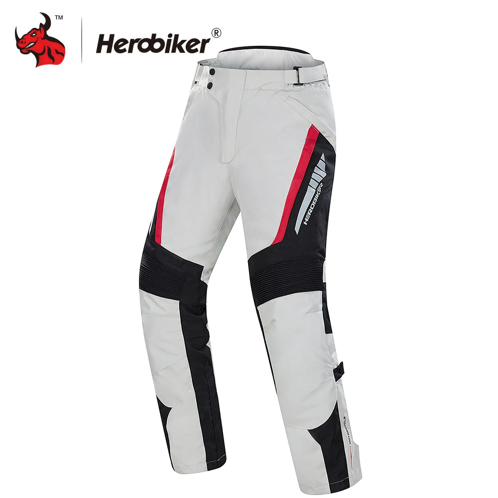 HEROBIKER Motorcycle Pants Waterproof Protective Gear Moto Motocross Pants Motorcycle Riding Trousers Pantalon For 4 Season