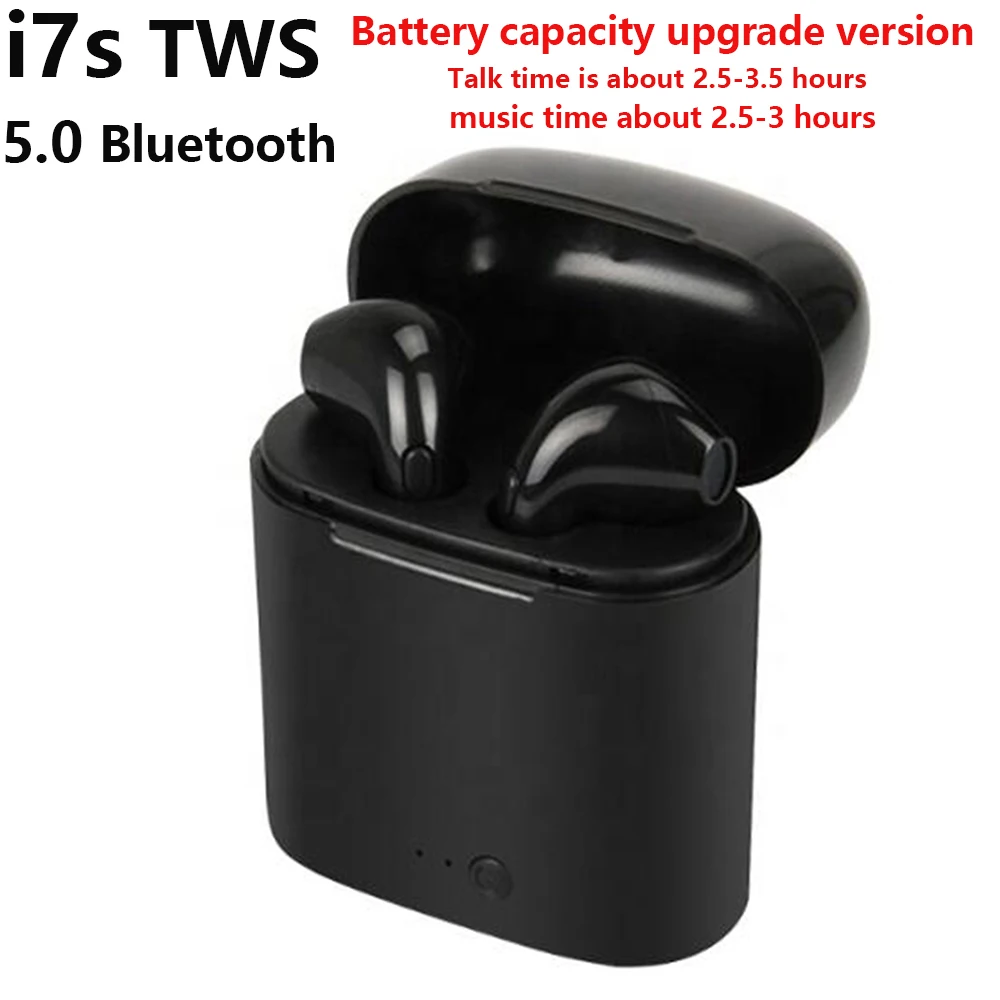 Мини i7s TWS беспроводные наушники 5,0 Bluetooth стереогарнитура спортивный наушник с зарядным устройством для xiaomi Huawei смарт-телефон