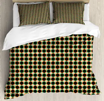 

Quatrefoil Duvet Cover Set Digital Repetition of Medieval Motif 3 Piece Bedding Set Charcoal Grey Burnt Orange Sea Green Champag
