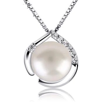

Qikaola Authentic 925 Sterling Silver Pearl Heart Shape Pendant Necklace For Women 2019 New Design Hot Sale Necklace N091