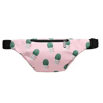

Fashion Unisex Cactus Pattern Waist Fanny Pack Belt Shoulder Bag Phone Pouch Travel Hip Bum Small Purse