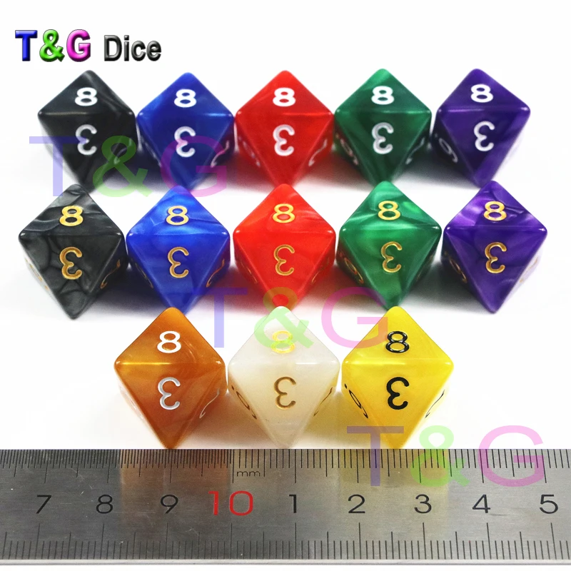 Совершенно новые D8 игральные кости для Rpg 8 лиц богатые цвета настольная игра Dnd