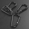 2022 New Hot Practical 10 Pcs Black D Shaped Aluminum Alloy Carabiner Hook Keychain Climbing Equipment Karabiner Mosqueton ► Photo 1/6