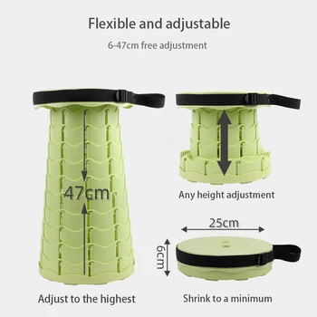 

Outdoor Retractable Stool Folding Chiar Garden Yard Camping Stool Convenient Fishing Chair Foldable for Kids Adults Elderly Seat