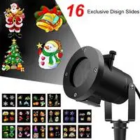 

16 Patterns Christmas LED Projector Light New Year Laser Snowflake Projection Stage Light Waterproof Home Garden Lawn Lamp