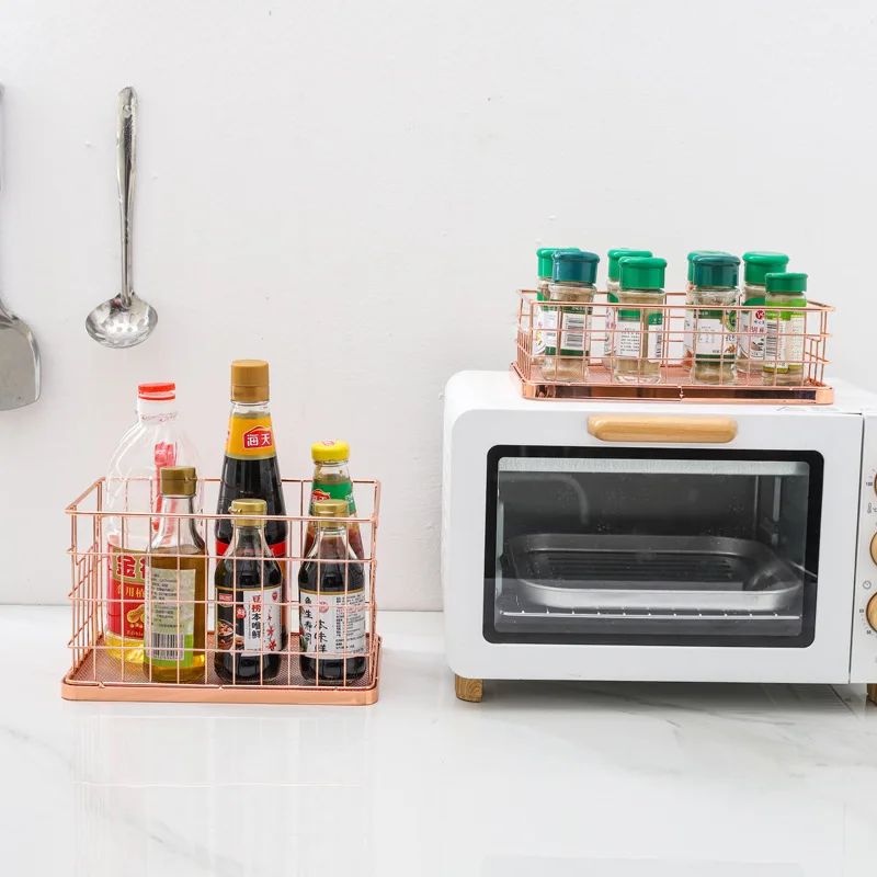 Preise Rose Gold Eisen Kunst Make Up Organizer Korb Eyeliner Pinsel Set Dressing Tisch Make Up Kosmetik Organizer Box Küche Veranstalter