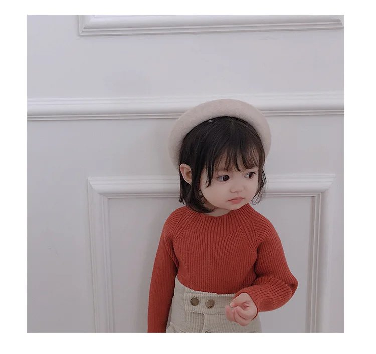 Г., осенний вязаный свитер для девочек простые темпераментные топы с длинными рукавами, хлопковая джемпер Корейская одежда LZ060