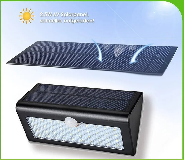Освещение на солнечных батареях 38 Led датчик движения водонепроницаемый