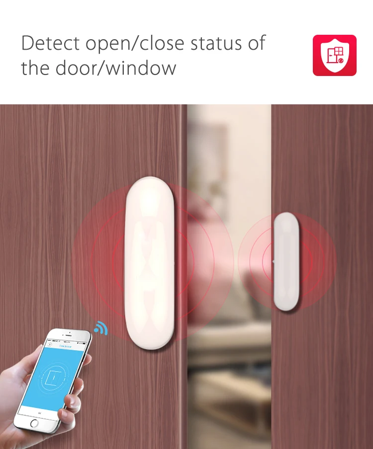 WiFi Умный домашний датчик окна двери, уведомления приложения оповещения домашней безопасности детектор, совместимый с Echo Google Home