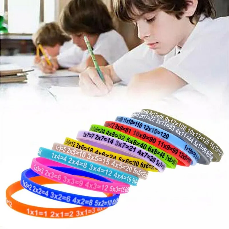 Soft Silicone 12Pcs/Set Multiplication Tables Bracelet Learn Math Education Wristband For Kids Preschool Teaching Aids Math Toy