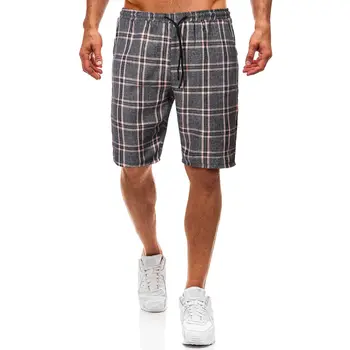 

Summer Casual Shorts Men Drawstring Plaid male Mens Shorts Men Shorts Streetwear Beach Fashion Plaid casual shorts