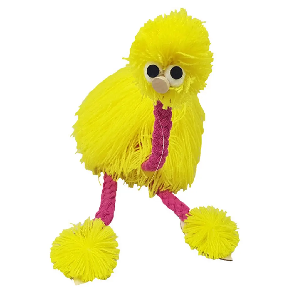 2 шт., традиционные куклы ручной работы, деревянная кукольная веревка, кукла с управлением, животное, форма страуса, обучающая детская марионетка, детские игрушки - Цвет: Цвет: желтый