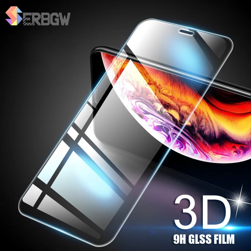 

3D 9H Tempered Glass For iPhone 11 Pro X XS MAX XR Screen Protective Film For iPhone 6 6s 7 8 Plus 4s 5 5s SE 5c Glass Protector