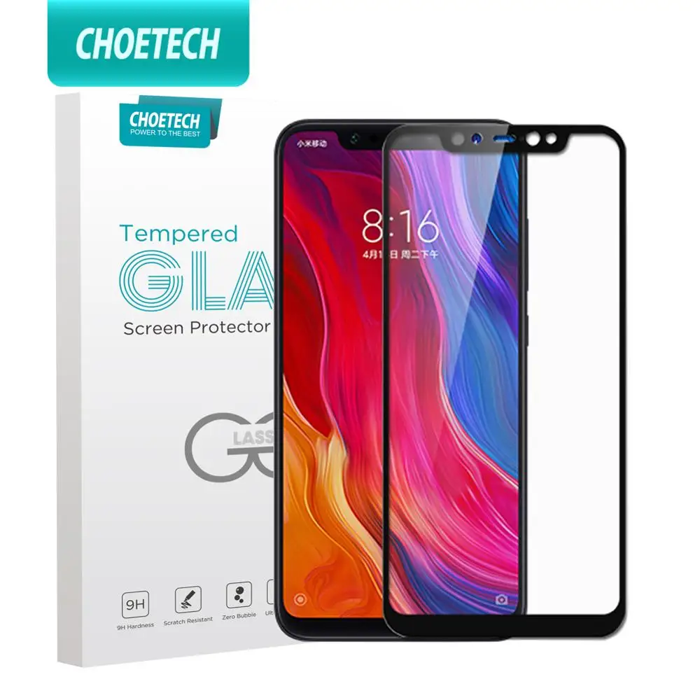 CHOETECH полное покрытие закаленное стекло для Xiaomi Mi 8 SE 9H твердость Полный Клей